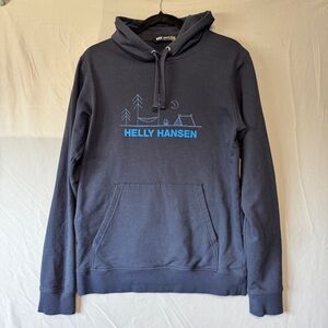 Helly Hansen Womens Camping Pullover Hoodie Medium Navy Outdoors Hiking Pocket